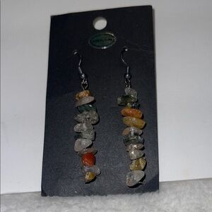 Multi-Color Stone  Sterling silver hooks Dangle Earrings